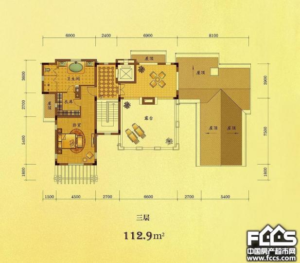 顺发随园807.5㎡户型图户型 参考面积:约808平米