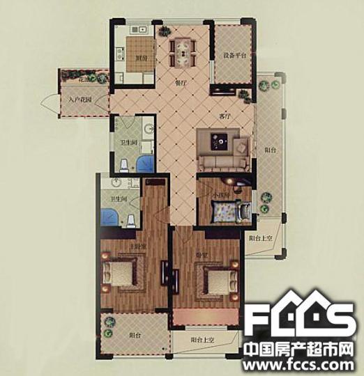 观澜豪庭3室2厅2卫/130.0㎡户型图户型 3室2厅2卫 参考面积:约130平米
