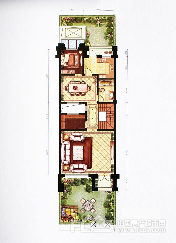 龙湖嘉天下  户型编号: c户型一层  楼型用途: 低层-独栋别墅   户