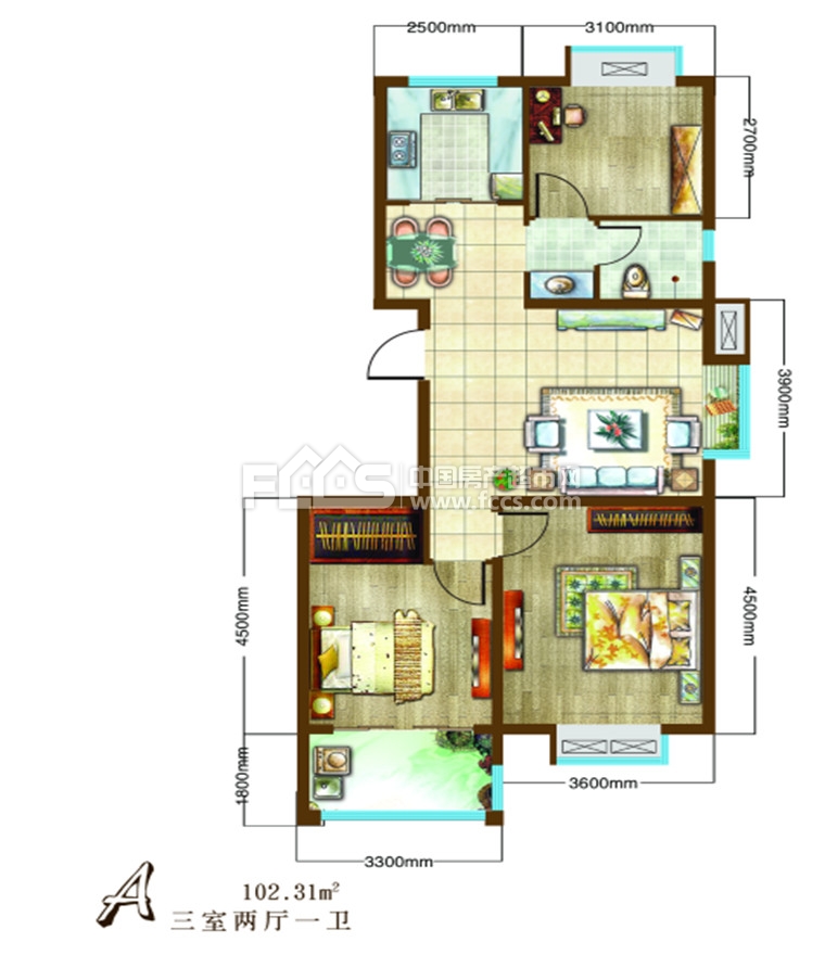 楼盘大全 市中区 凤凰城  户型编号: a户型  楼型用途: 高层-普通住宅