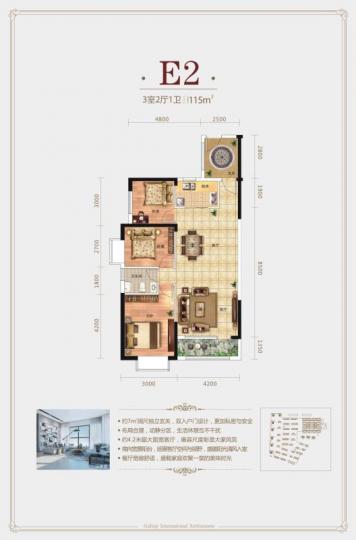 襄阳房产超市网 襄阳小区 襄城区小区 骧龙国际  户型编号: e 楼型