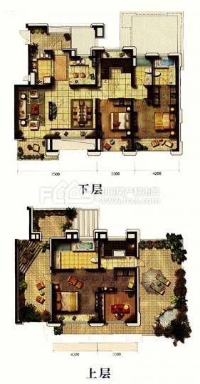 景瑞望府4室5厅3卫/195.0㎡户型图户型 4室5厅3卫 参考面积:约195平米