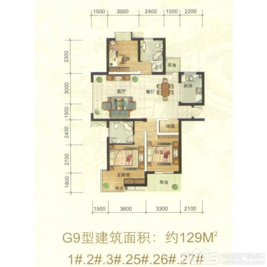 户型编号: d1 楼型用途: 住宅 户 型: 2室2厅2卫 面 积: 约111m 户型