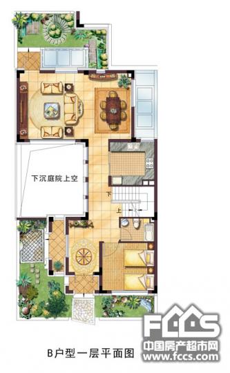 绿地梧桐院c户型二层(别墅) 22000㎡户型 参考面积:约220平米