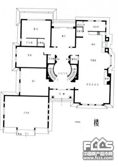 户型编号 乔爱庄园北联邦式别墅二层 5室4厅5卫1厨 676.